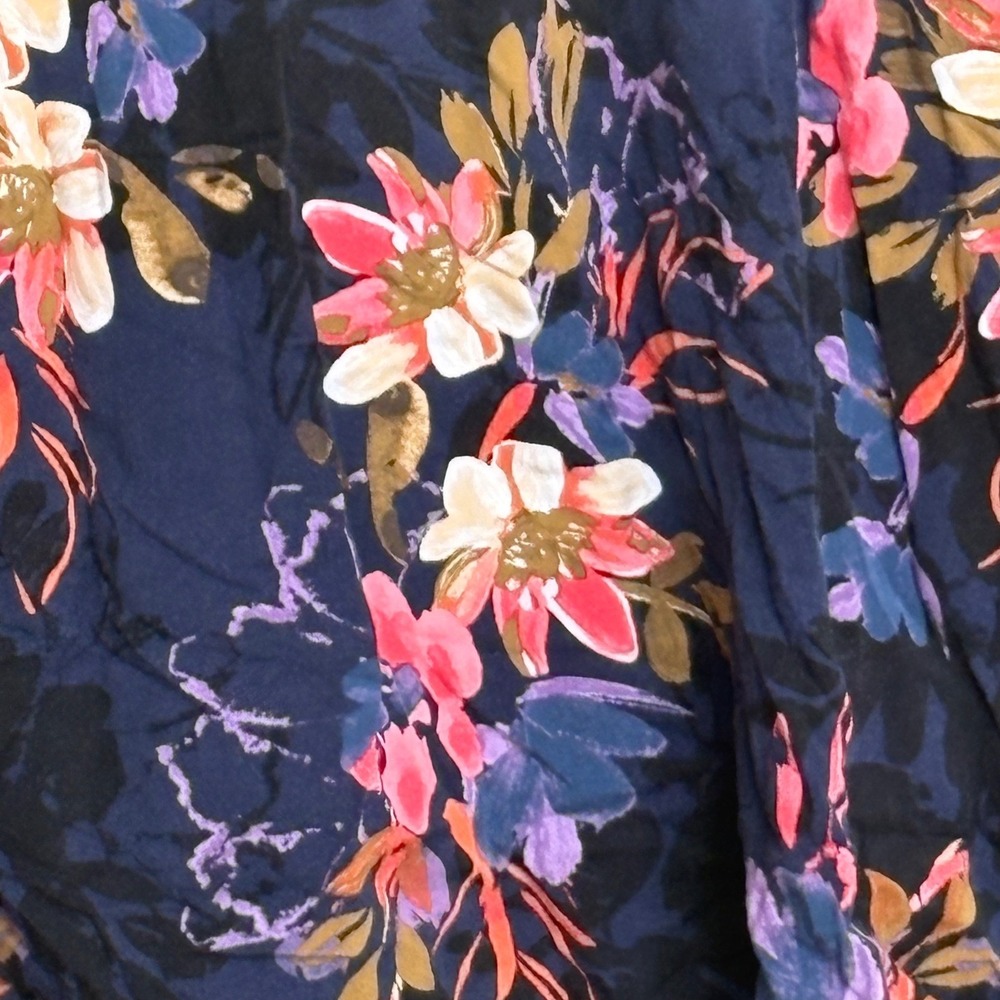 Torrid Navy Floral Sleeveless Zip Front Dress Women's Size 1 (12-14) - Picture 4 of 8